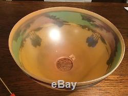 Antique hand painted glass lamp shade Vintage Pittsburgh PL & B Co 16 Scenic