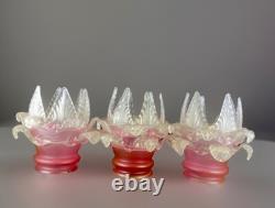 Antique shade chandelier sconce, Pink Set Of Three, Art Deco