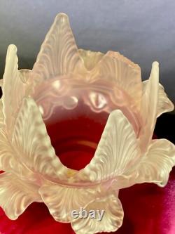 Antique shade chandelier sconce, Pink Set Of Three, Art Deco