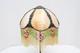 Antique Slag Glass Lamp Shade Beaded Victorian Stained Glass Marbled 6 Panel