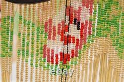 Antique slag glass lamp shade Beaded Victorian Stained Glass Marbled 6 Panel