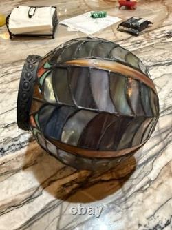 Antique stained glass lamp shade 9 inches in height