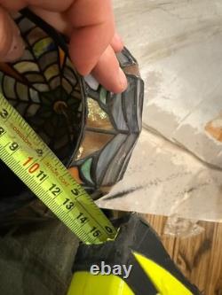 Antique stained glass lamp shade 9 inches in height