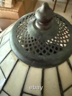Antique table lamp base and shade