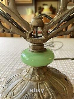 Antique uranium glass lamp