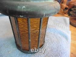 Antique vintage Copper stained glass lamp shade part lead (no lamp or light)