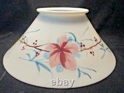 Antique13 7/8 Milk Glass Slant Shade With Wrap A Around Flowers