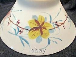 Antique13 7/8 Milk Glass Slant Shade With Wrap A Around Flowers