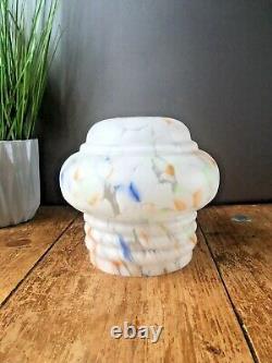 Art Deco 1930's Stepped Splatter Glass Lamp Light Shade Vintage Retro Ufo Odeon