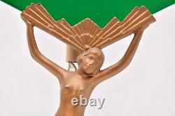 Art Deco Chandler II Boudoir lamp Slag Glass shade Nude Woman Winged Victory