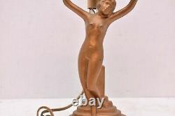 Art Deco Chandler II Boudoir lamp Slag Glass shade Nude Woman Winged Victory