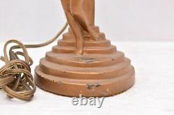 Art Deco Chandler II Boudoir lamp Slag Glass shade Nude Woman Winged Victory