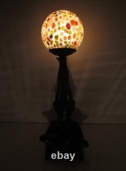 Art Deco Collection Francaise Lady Figural Lamp With Millefiori Glass Shade