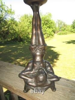 Art Deco Collection Francaise Lady Figural Lamp With Millefiori Glass Shade