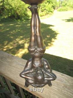 Art Deco Collection Francaise Lady Figural Lamp With Millefiori Glass Shade