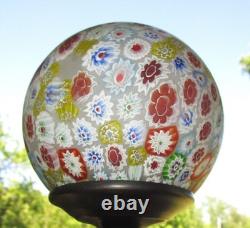 Art Deco Collection Francaise Lady Figural Lamp With Millefiori Glass Shade