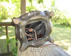 Art Deco Collection Francaise Lady Figural Lamp With Millefiori Glass Shade