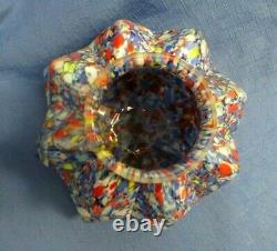 Art Deco End of Day Spatter Glass Starburst Lamp Shade Globe
