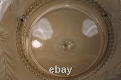 Art Deco Large Peach Tan Glass Ceiling Light Shade Bowl 3 Metal Hangers