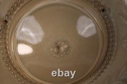 Art Deco Large Peach Tan Glass Ceiling Light Shade Bowl 3 Metal Hangers