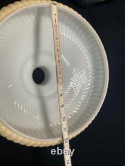 Art Deco Nouveau Nu Gold Swirl Glass Torchiere Lamp Shade. 14
