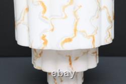Art Deco Skyscraper Marbled Milk Glass Lamp Ceiling Shade 9.5