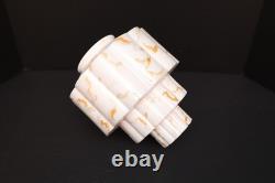 Art Deco Skyscraper Marbled Milk Glass Lamp Ceiling Shade 9.5