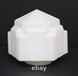 Art Deco Skyscraper Milk Glass Lamp Ceiling Shade 7.25