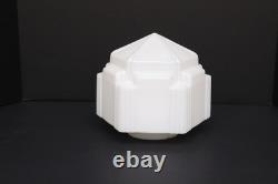 Art Deco Skyscraper Milk Glass Lamp Ceiling Shade 7.25
