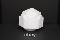 Art Deco Skyscraper Milk Glass Lamp Ceiling Shade 7.25
