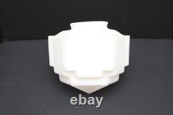 Art Deco Skyscraper Milk Glass Lamp Ceiling Shade 7.25