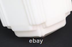 Art Deco Skyscraper Milk Glass Lamp Ceiling Shade 7.25