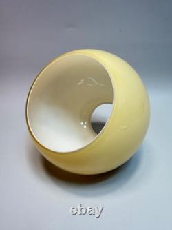 Art Deco Vaseline Glass Mustard Opaline Desk Lamp Light fixture Shade Bell Globe