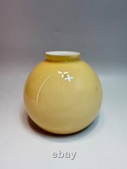 Art Deco Vaseline Glass Mustard Opaline Desk Lamp Light fixture Shade Bell Globe
