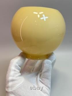 Art Deco Vaseline Glass Mustard Opaline Desk Lamp Light fixture Shade Bell Globe