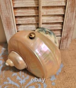 Art Nouveau Deco Nautilus Pearl Abalone Austrian Balamuti Lamp Shade, Vintage