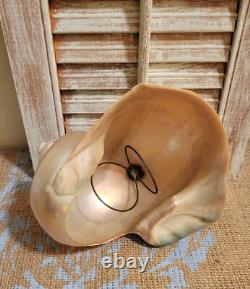 Art Nouveau Deco Nautilus Pearl Abalone Austrian Balamuti Lamp Shade, Vintage