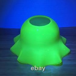 Art Nouveau VASELINE URANIUM Art Glass 1.75 Fit Light Fixture Lamp Shade