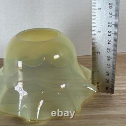 Art Nouveau VASELINE URANIUM Art Glass 1.75 Fit Light Fixture Lamp Shade