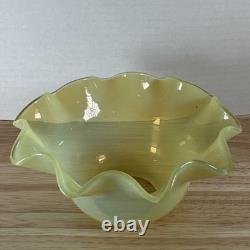 Art Nouveau VASELINE URANIUM Art Glass 1.75 Fit Light Fixture Lamp Shade