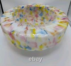 Art deco Flycatcher Ceiling Light Shade Marbled Blue Yellow Purples Green VTG