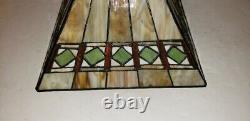 Arts And Crafts Mission Tiffany Style Vintage Stained Slag Glass Lamp Shade