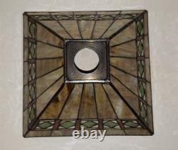 Arts And Crafts Mission Tiffany Style Vintage Stained Slag Glass Lamp Shade