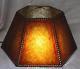Arts & Crafts Mica Lamp Shade Six Panel Red Orange Vintage Handcrafted