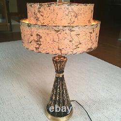 Atomic 1950s ceramic lamp vintage fiberglass shade mid century retro iconic