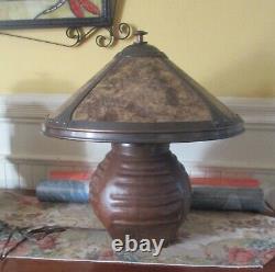 Autentic Dirk Van Erp Stamped 1915 29 Arts & Crafts Copper And Mica Table Lamp