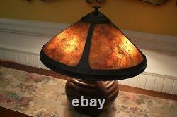 Autentic Dirk Van Erp Stamped 1915 29 Arts & Crafts Copper And Mica Table Lamp