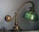 Authentic Tiffany Studios Counterbalance Desk Lamp #417 With 7 Favrile Shade