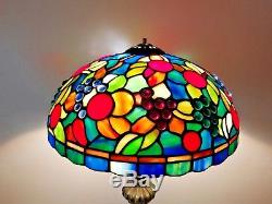 Authentic Vintage Quoizel Tiffany Collectible Stained Glass Signed Lamp Shade