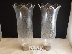 BACCARAT etched hurricane glass/Shade/Chandelier crystal part Baccarat France